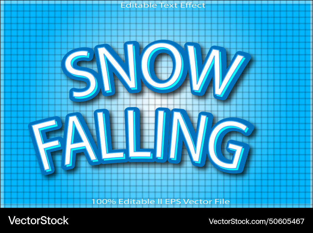 Snow falling editable text effect vector image