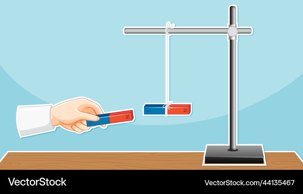 Thumbnail design with magnet experiment vector image