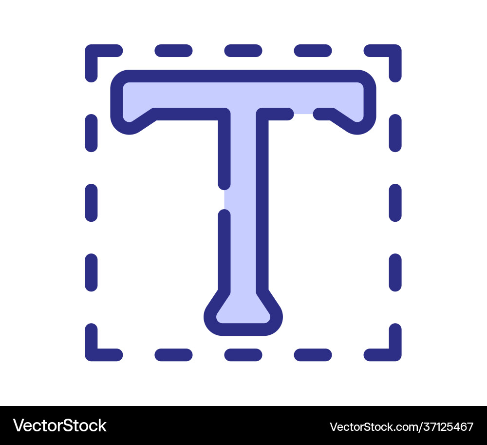 Typography text tool single isolated icon Vector Image