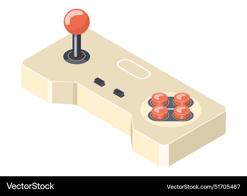Vintage game console controller gamepad joystick Vintage game console controller gamepad joystick Vector Image