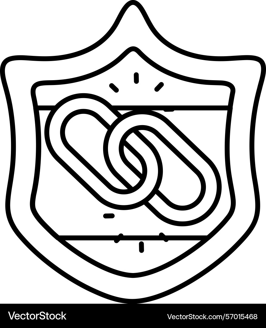 A shield with chain link design Vector Image
