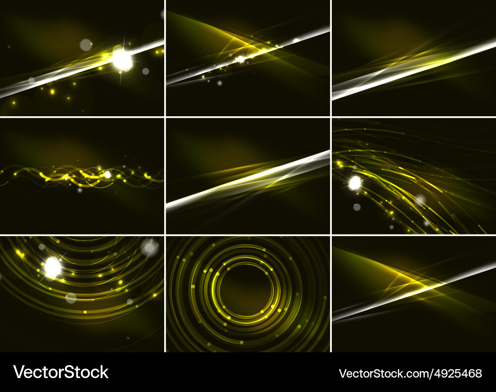 Abstract color glowing lines in dark space Vector Image
