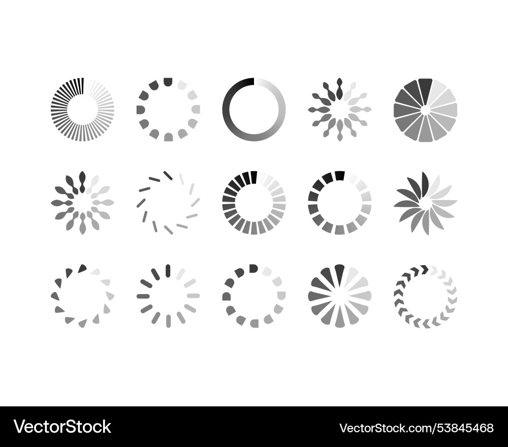 Collection loading bar status icon set of loaded Collection loading bar status icon set of loaded vector image