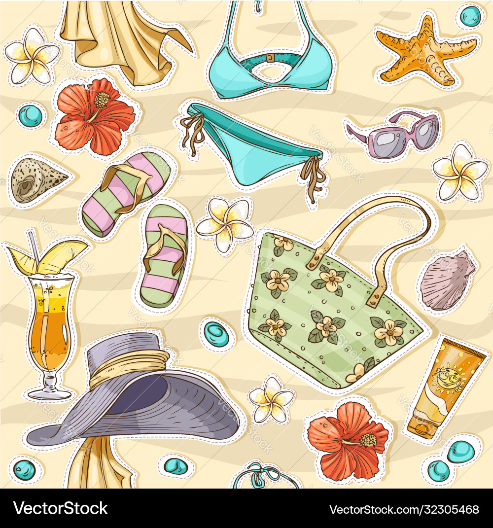 Color seamless background on a beach theme Vector Image