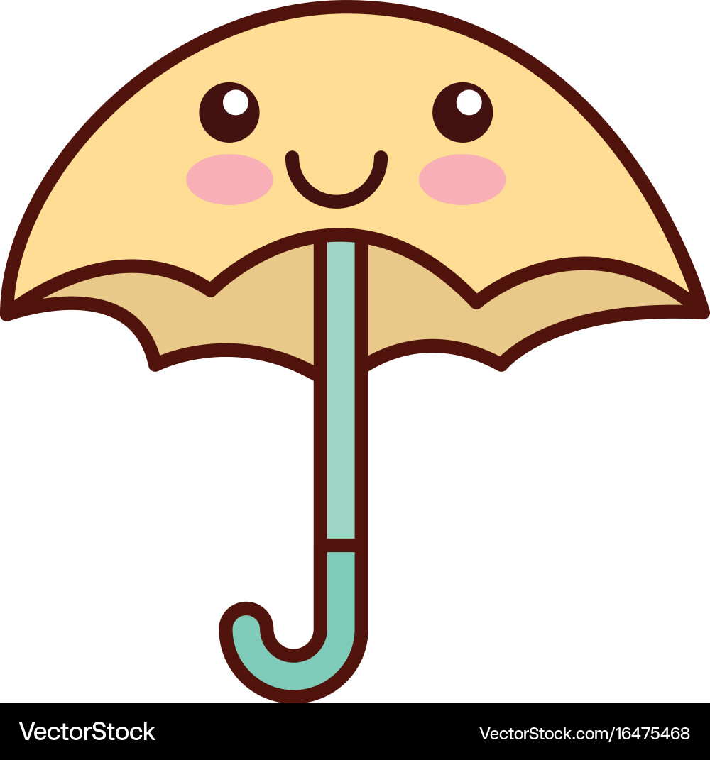Cute umbrella kawaii character Vector Image