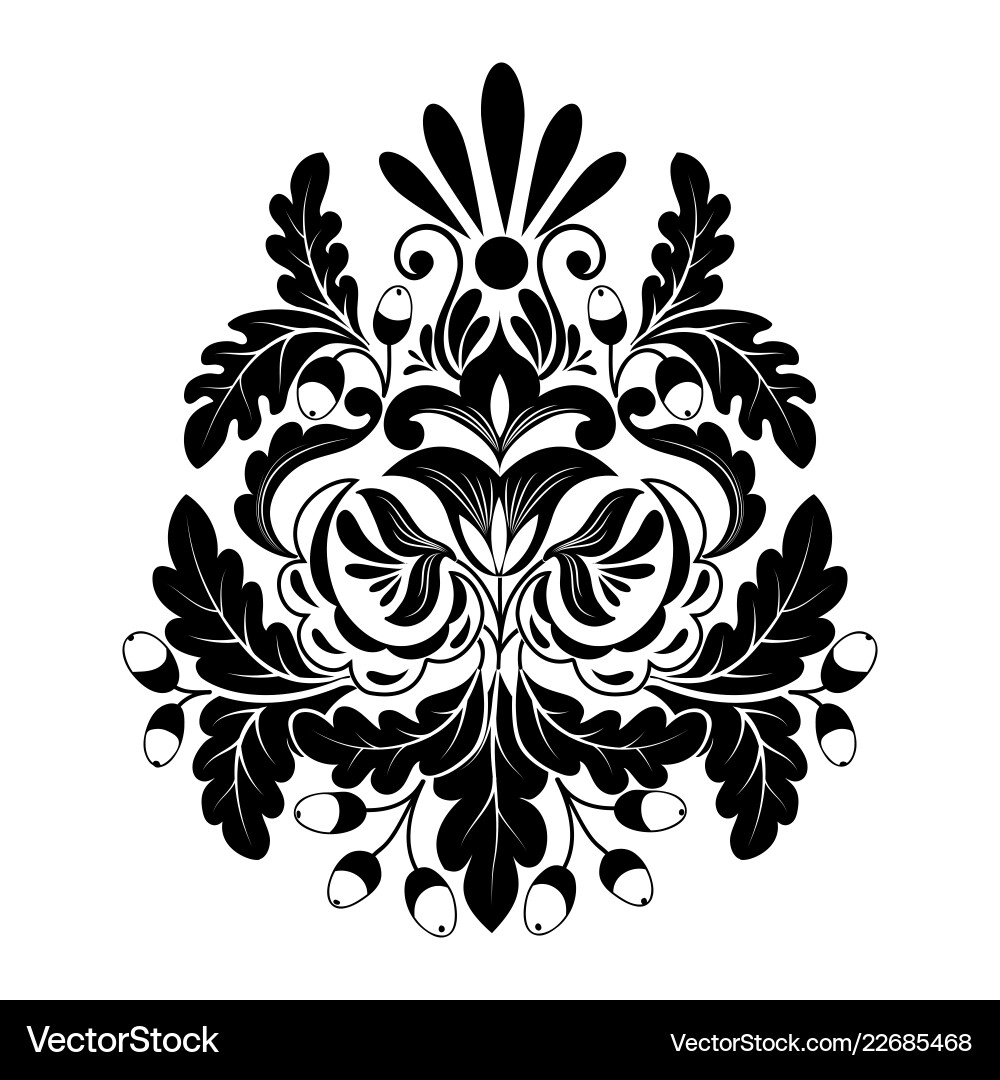 Damask element isolated central Damask element isolated central vector image