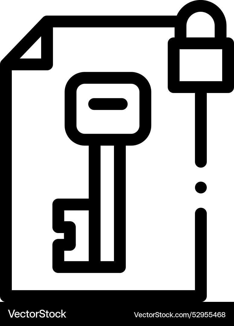 Data encryption icon thin linear style design vector image