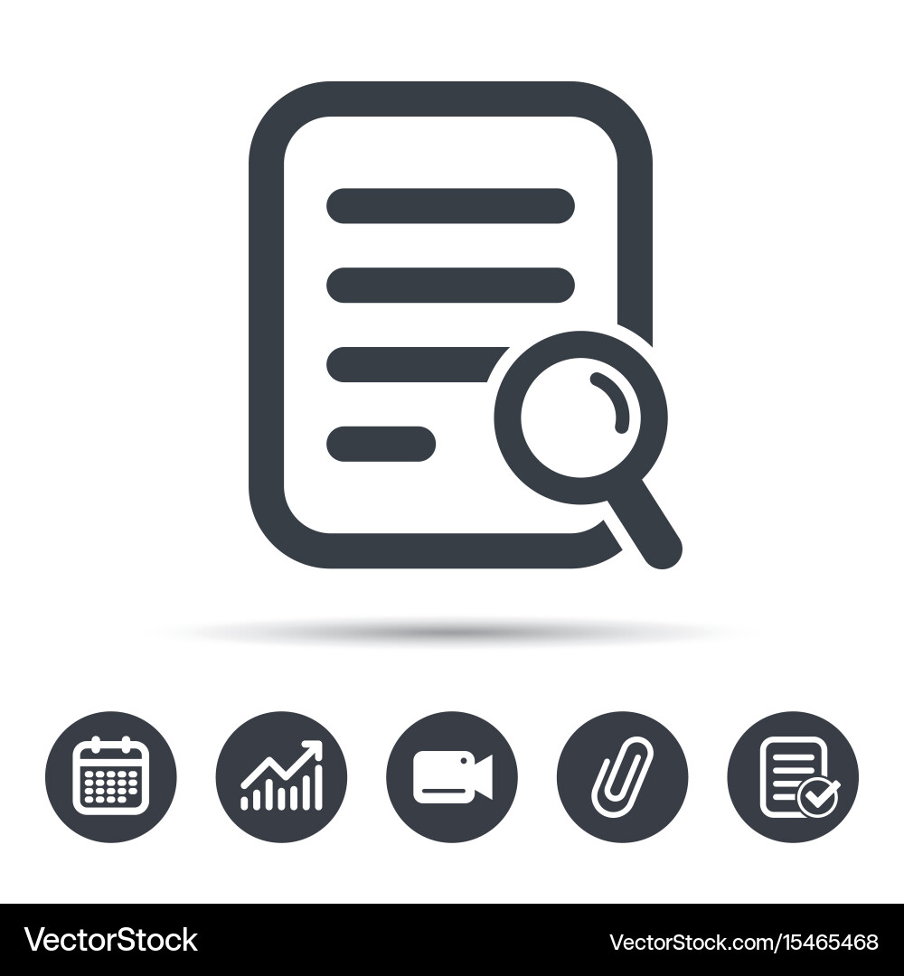 File search icon document page with magnifier Vector Image
