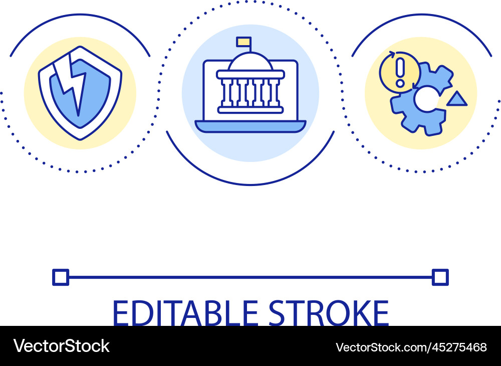 Government cybersecurity system breakdown loop Government cybersecurity system breakdown loop Vector Image