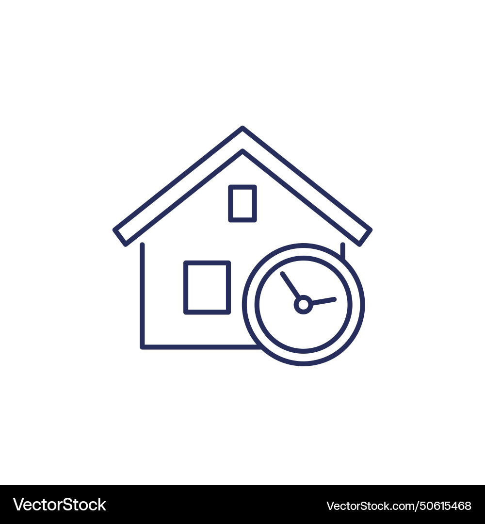 House and time line icon with a clock vector image
