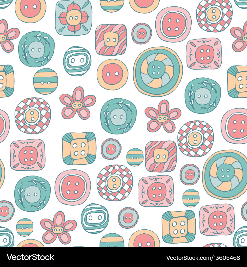 Lovely buttons seamless pattern Vector Image