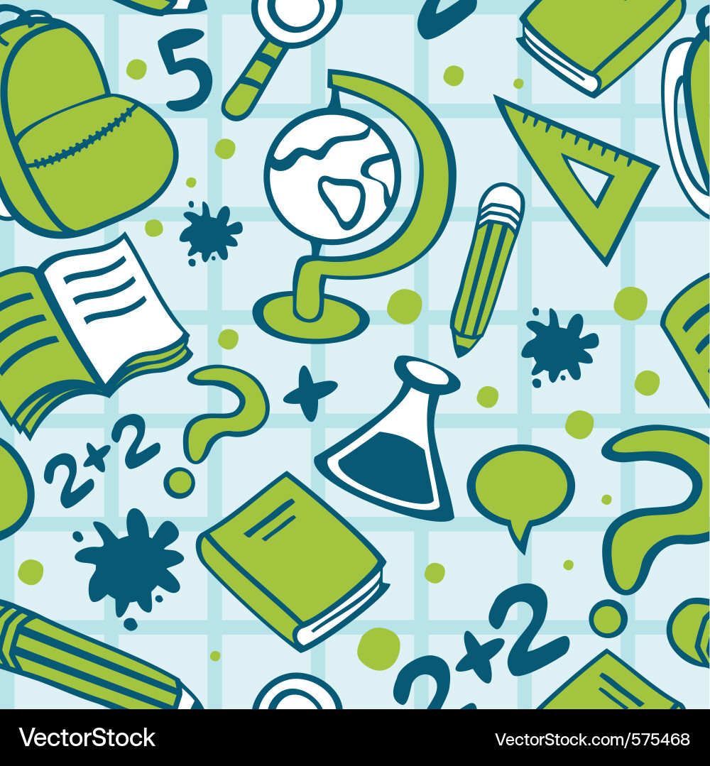 School Icons Seamless Pattern Vector Image