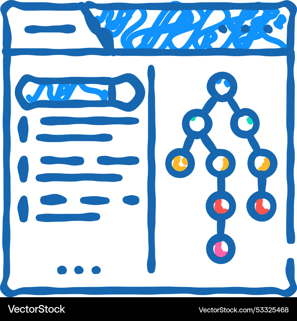 Search algorithm seo icon doodle Search algorithm seo icon doodle vector image