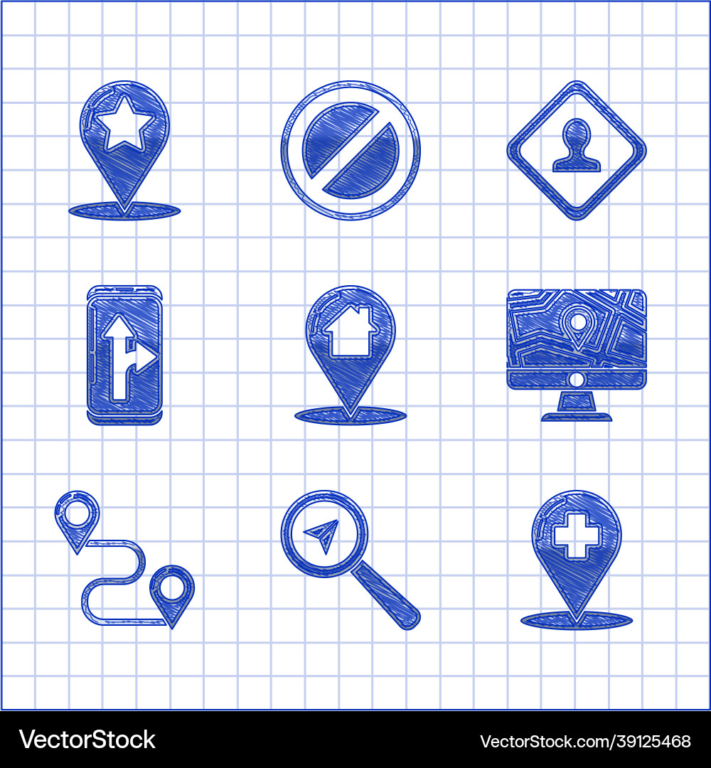 Set map pointer with house search location Set map pointer with house search location Vector Image