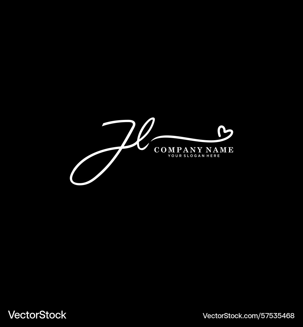 Signature style jl initial logos initials logo Signature style jl initial logos initials logo Vector Image