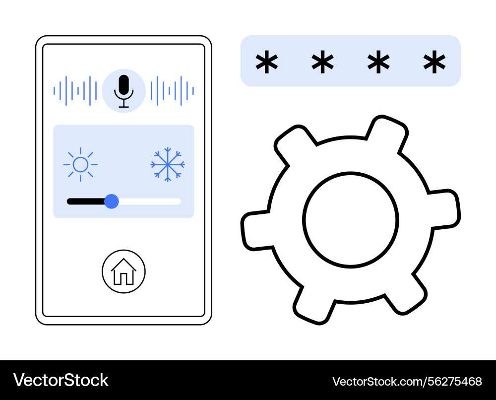 Smart home controls with voice command Smart home controls with voice command Vector Image