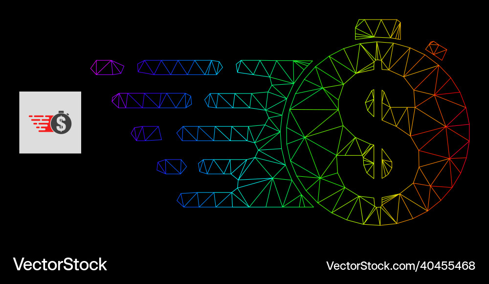 Spectrum gradiented polygonal net credit meter Vector Image