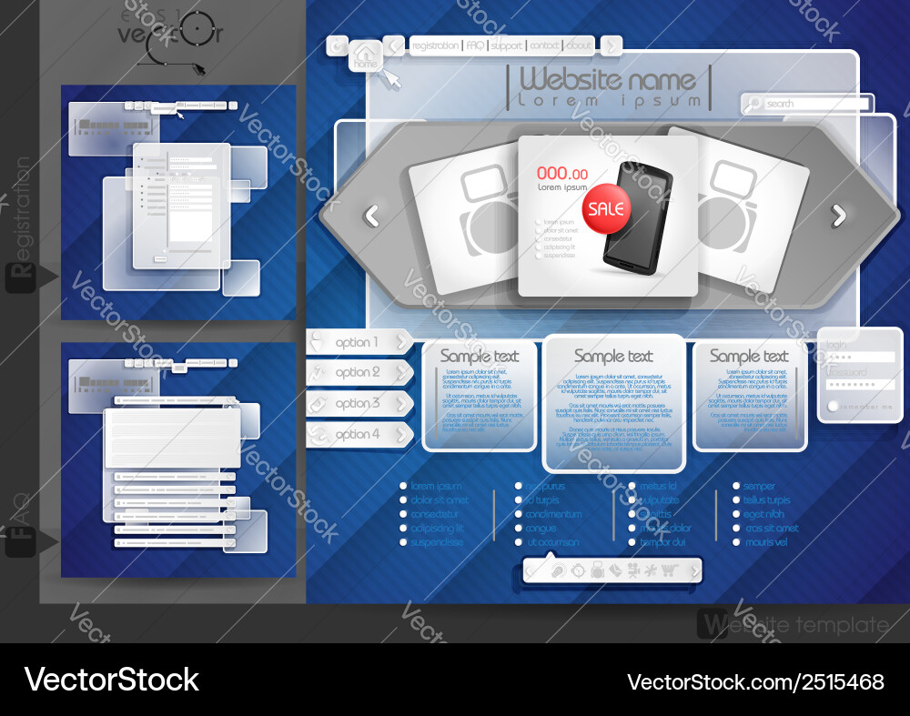 Website design template menu elements Vector Image
