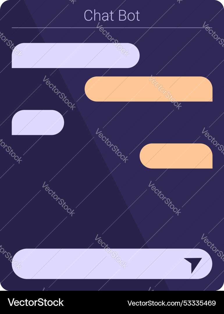 Chat bot displaying user interface Chat bot displaying user interface vector image