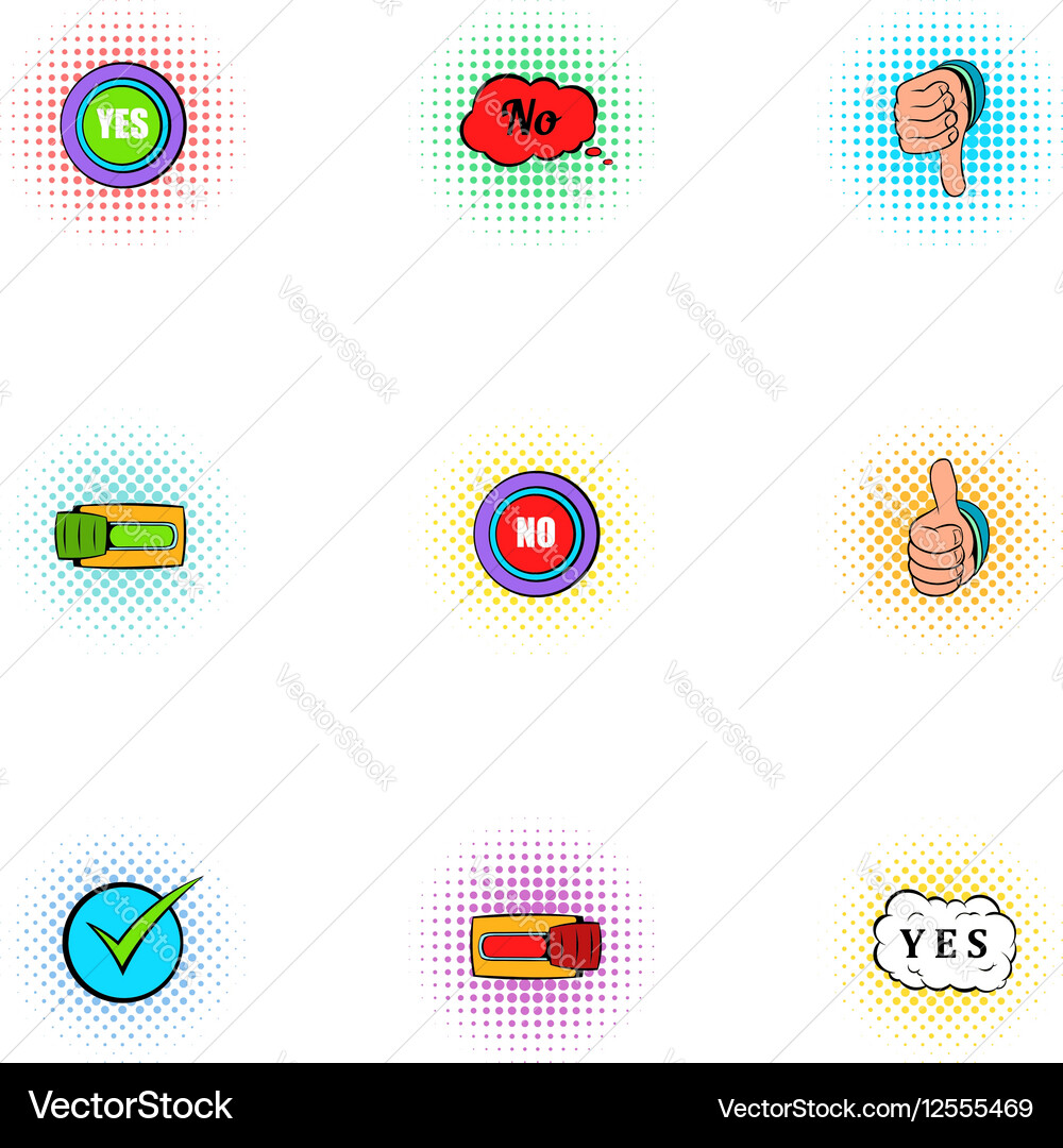Choice icons set pop-art style Vector Image