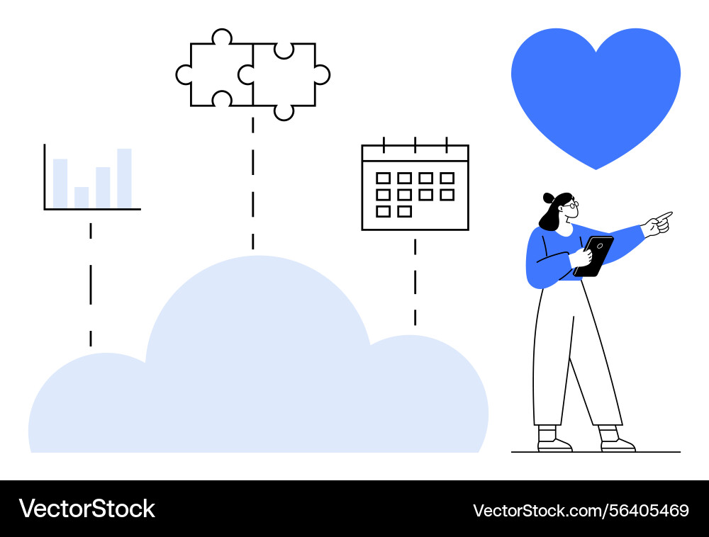 Cloud-based solutions connecting data puzzle Cloud-based solutions connecting data puzzle vector image
