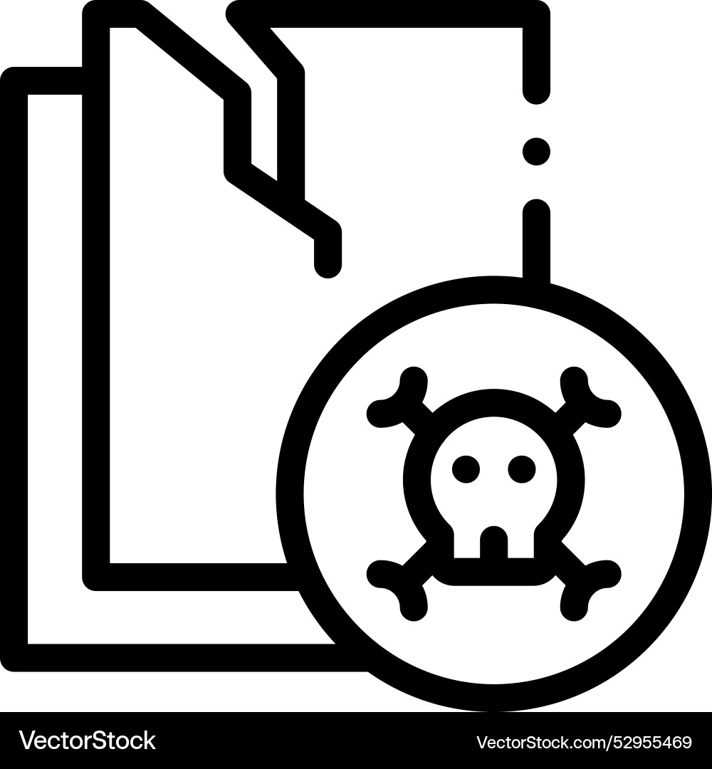 Data loss icon thin linear style design isolated vector image