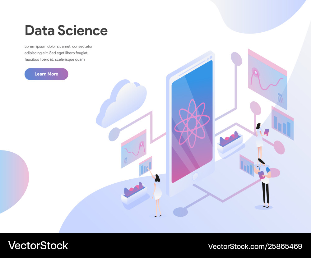 Data Science Isometric Template vector image