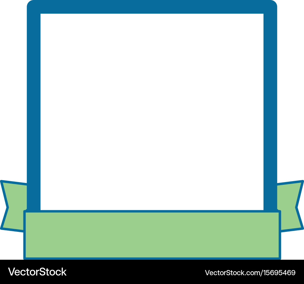 Decorative frame with ribbon icon Vector Image