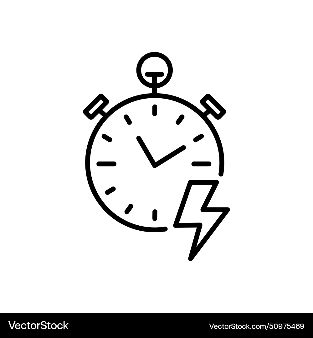 Fast service line icon flash time linear style Fast service line icon flash time linear style vector image