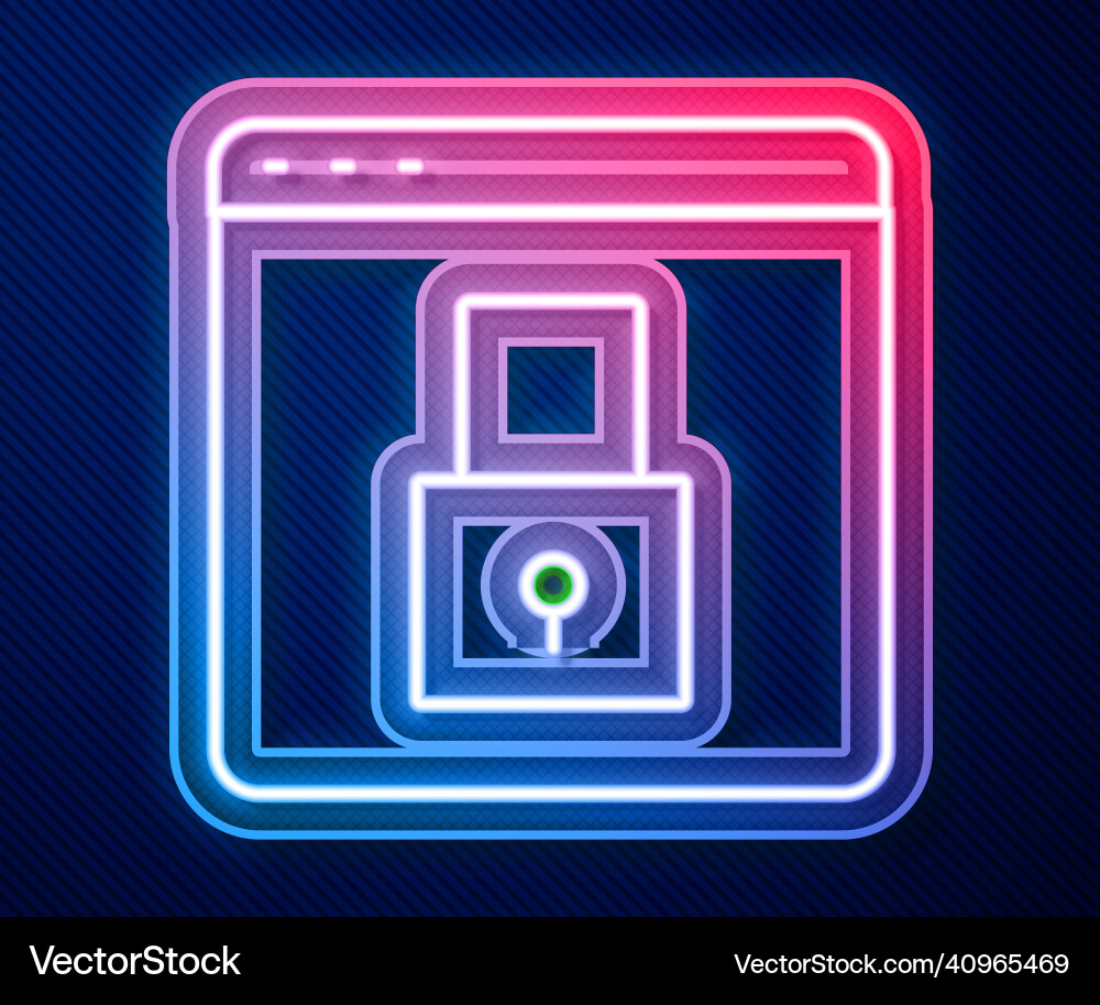 Glowing neon line secure your site with https ssl Vector Image