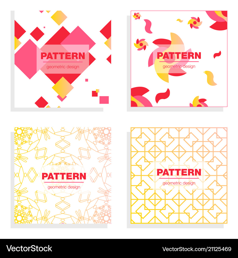 Patterns boho backgrounds square and round design Vector Image