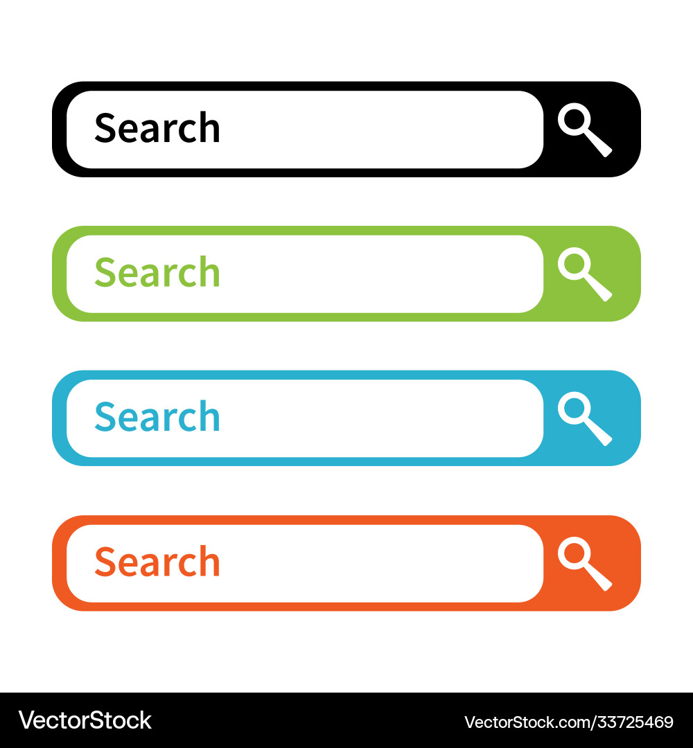 Set search bars flat web design elements Set search bars flat web design elements Vector Image