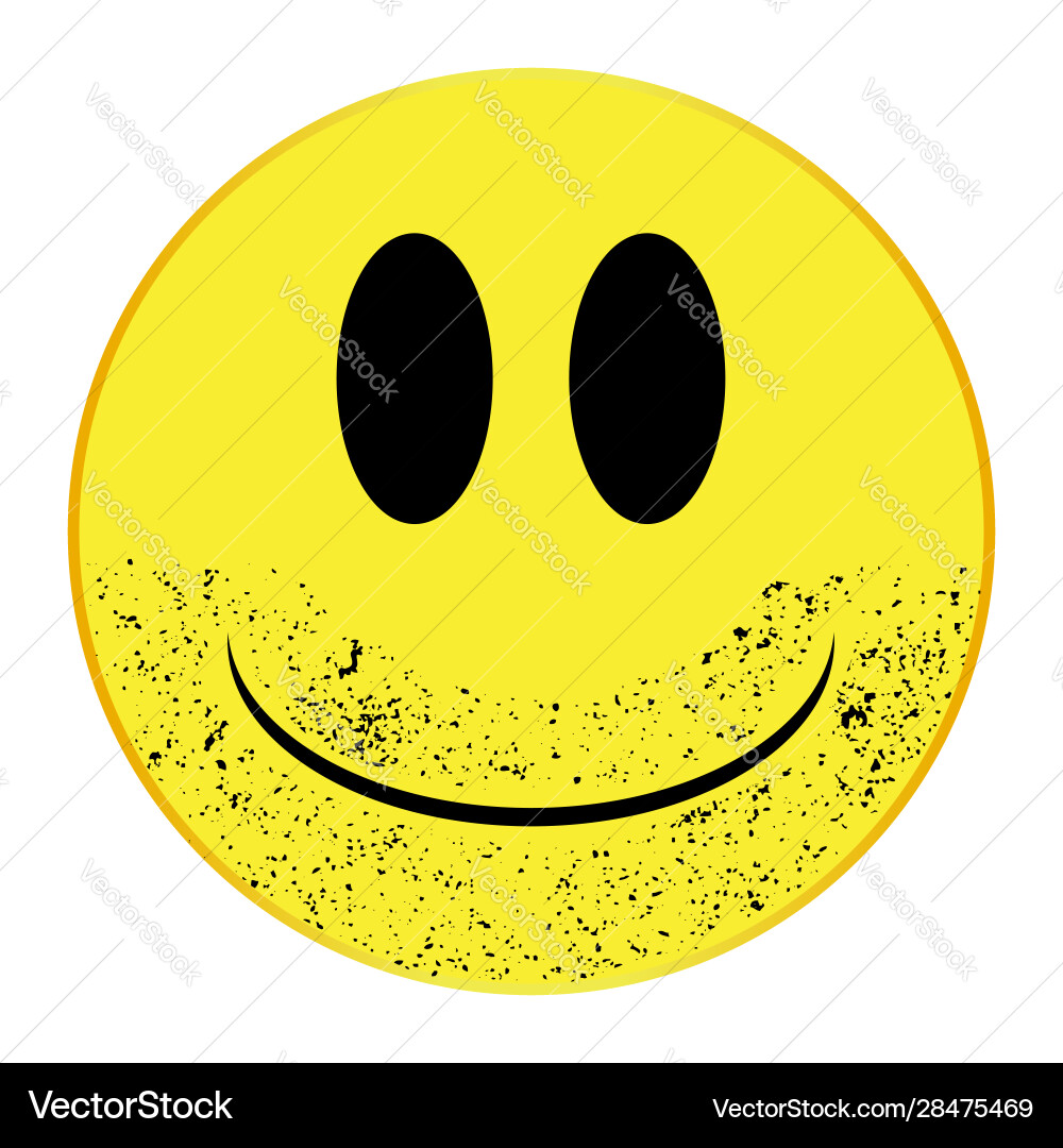 Stubble smile face isolated button Vector Image
