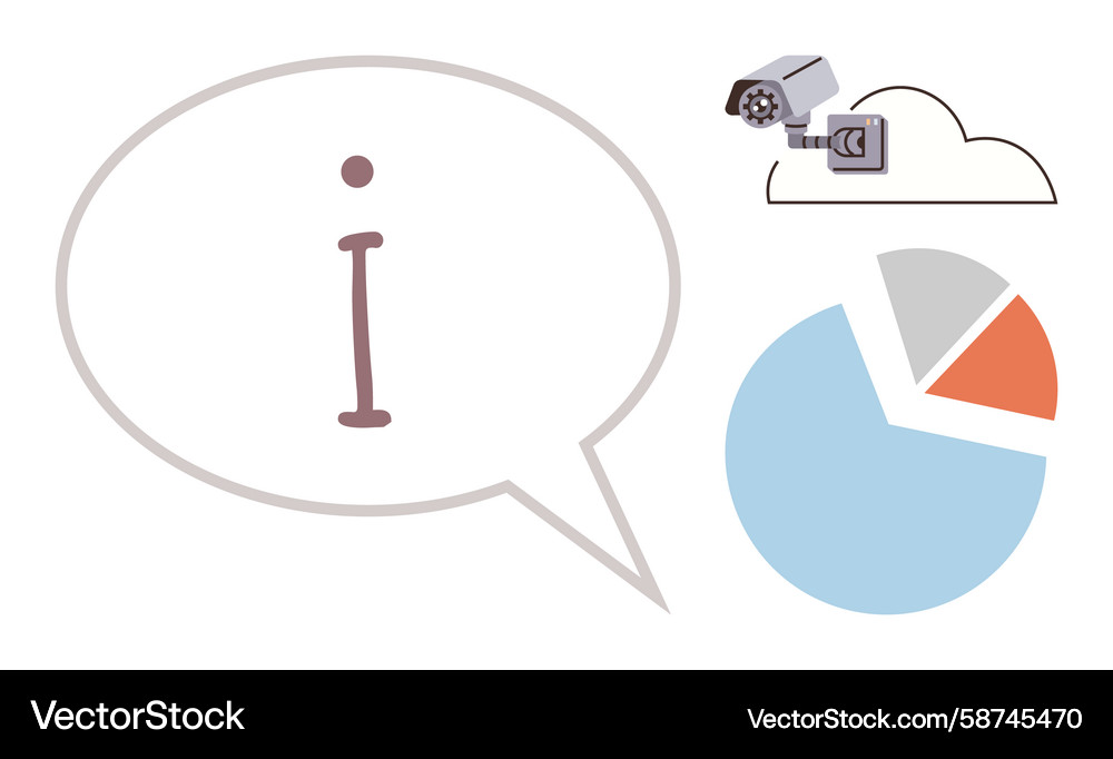 Data Security & Communication Vector Image