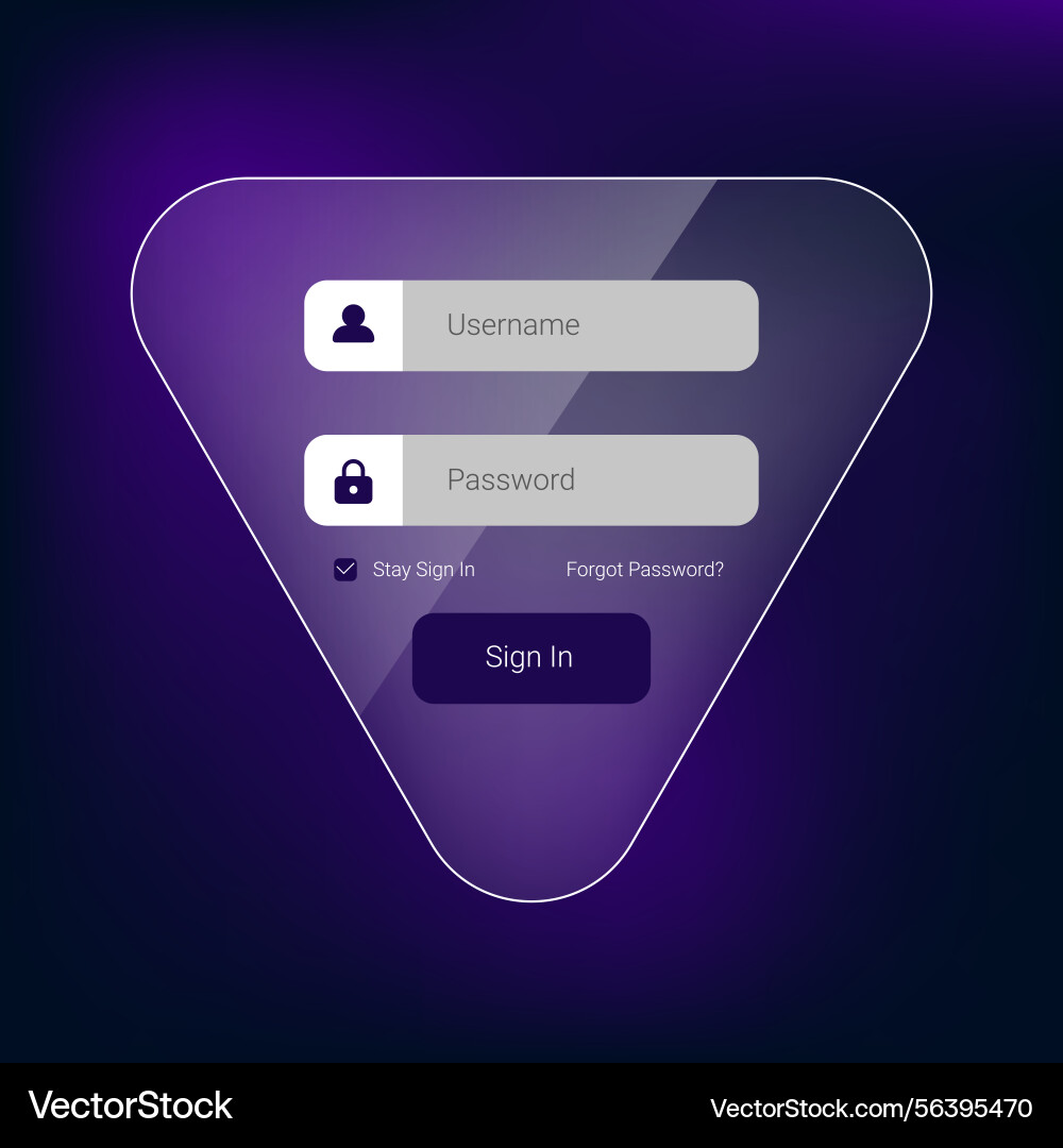 Modern gradient login ui template design Vector Image