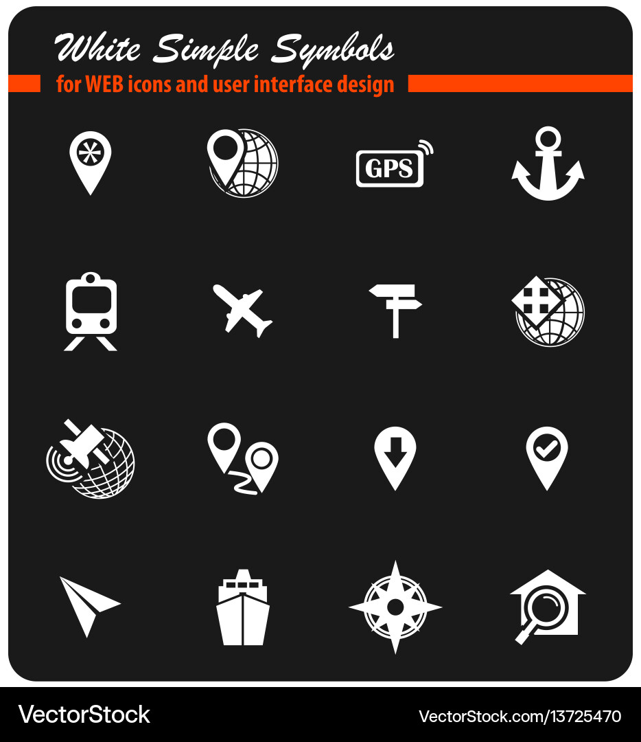 Navigation icon set Vector Image