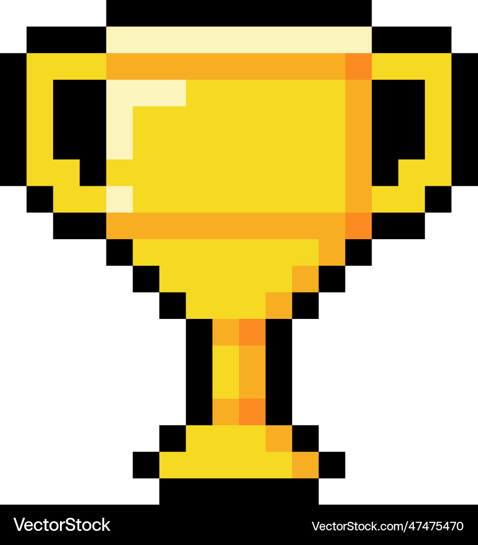 Pixel 8-bit goblet object as video game style Vector Image