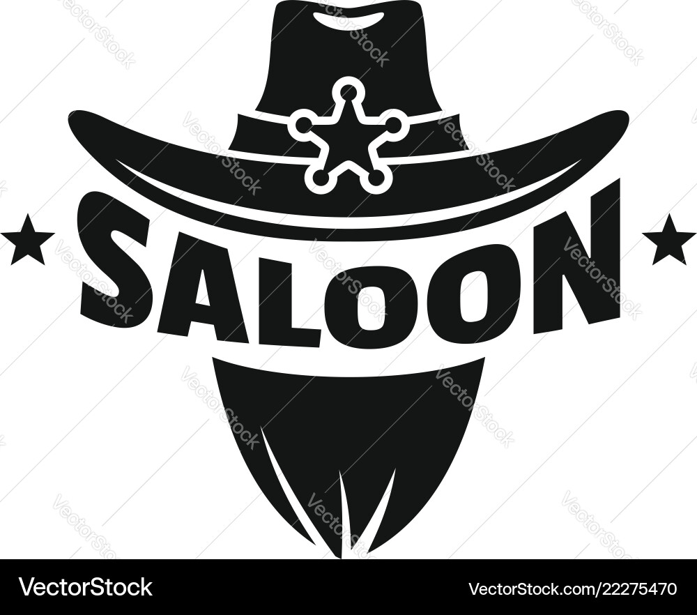 Saloon texas hat logo simple style Saloon texas hat logo simple style vector image
