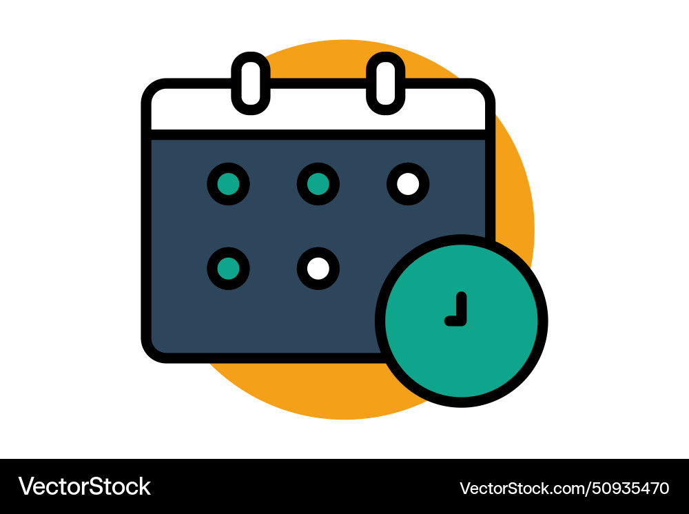 Schedule icon calendar with clock related Schedule icon calendar with clock related vector image