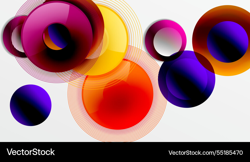 Sleek with overlapping circles in vibrant Vector Image
