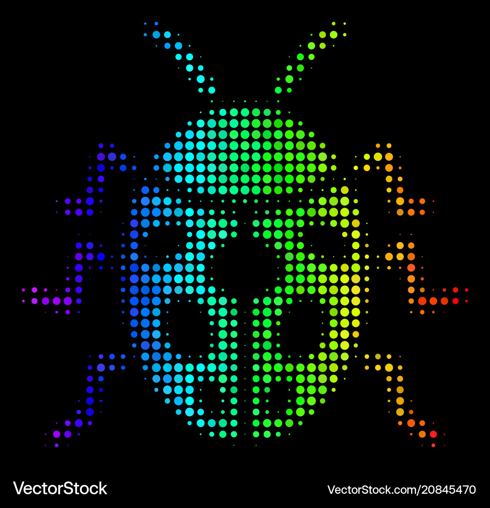 Spectrum pixel ladybird bug icon Vector Image