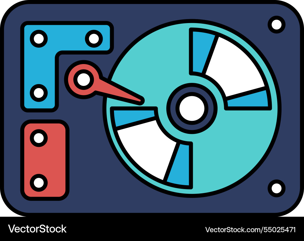A disk drive with arrow pointing to the right A disk drive with arrow pointing to the right vector image