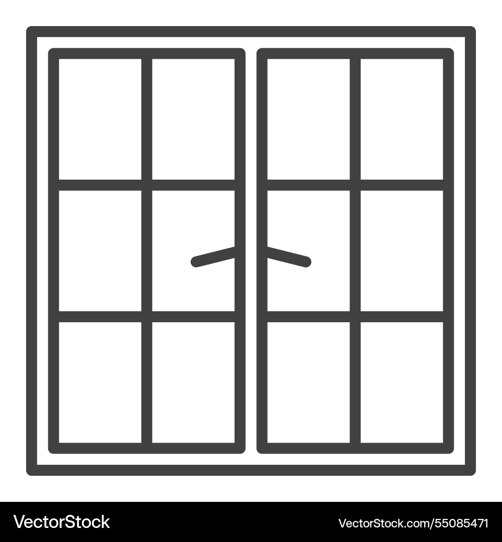 Closed window outline icon or design element vector image