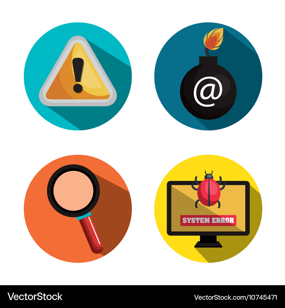 Collection icon security computer design Vector Image