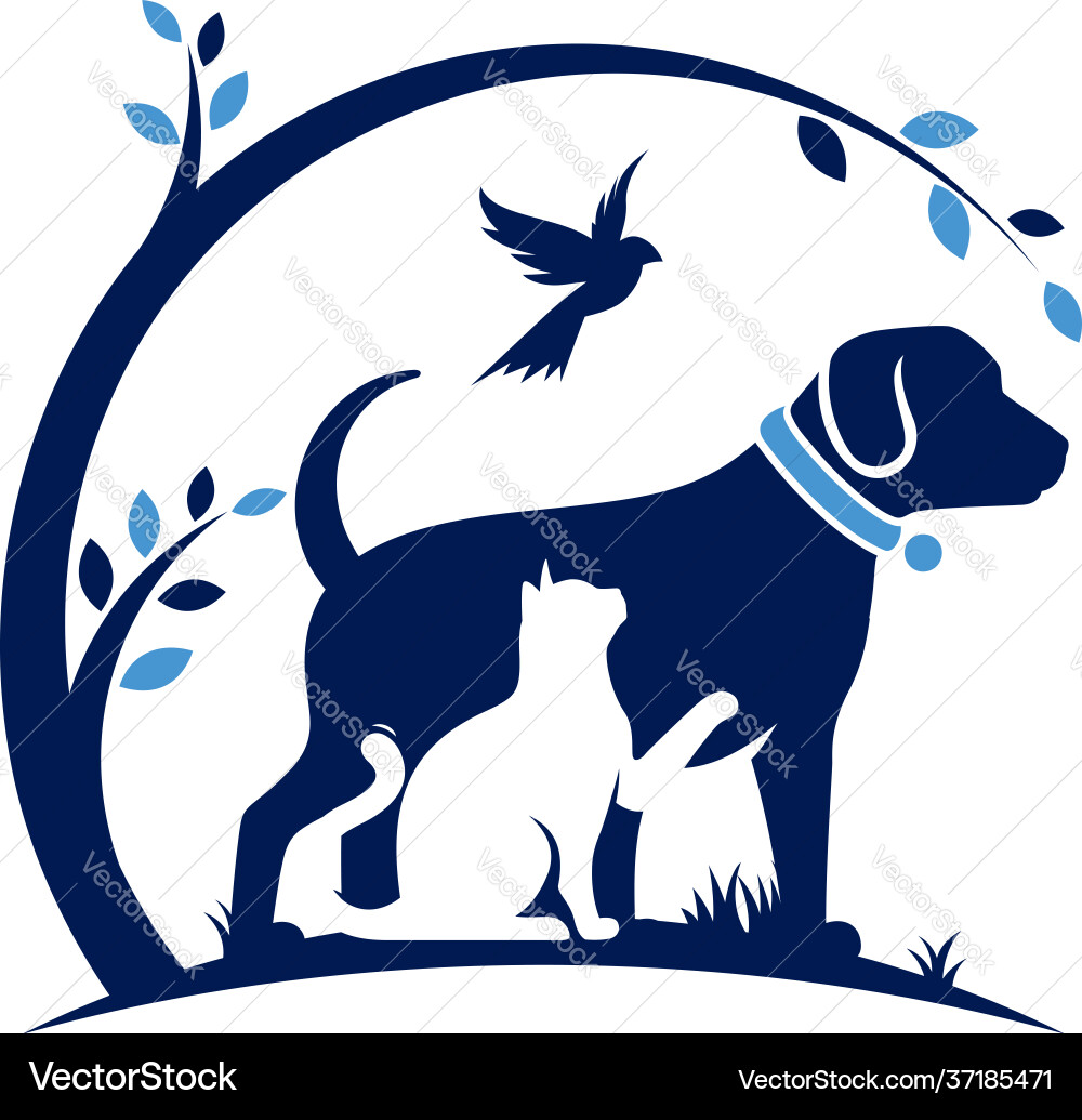 Cute Cat and Dog Logo Template Vector Image