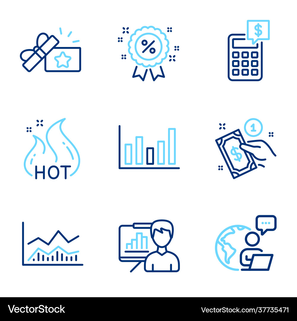 Finance icons set included icon as column chart Finance icons set included icon as column chart Vector Image