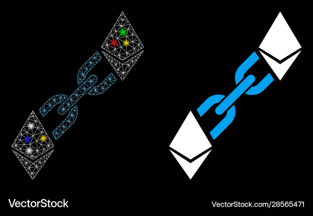 Flare mesh network ethereum blockchain icon Vector Image
