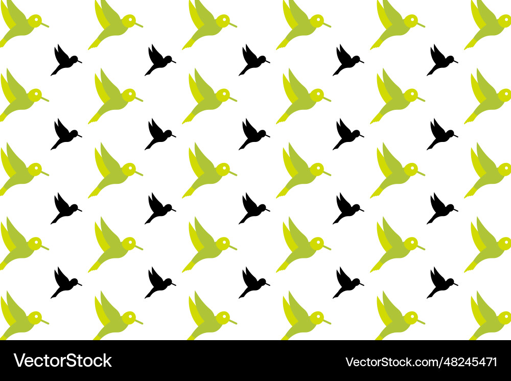 Flat humming bird pattern background Vector Image