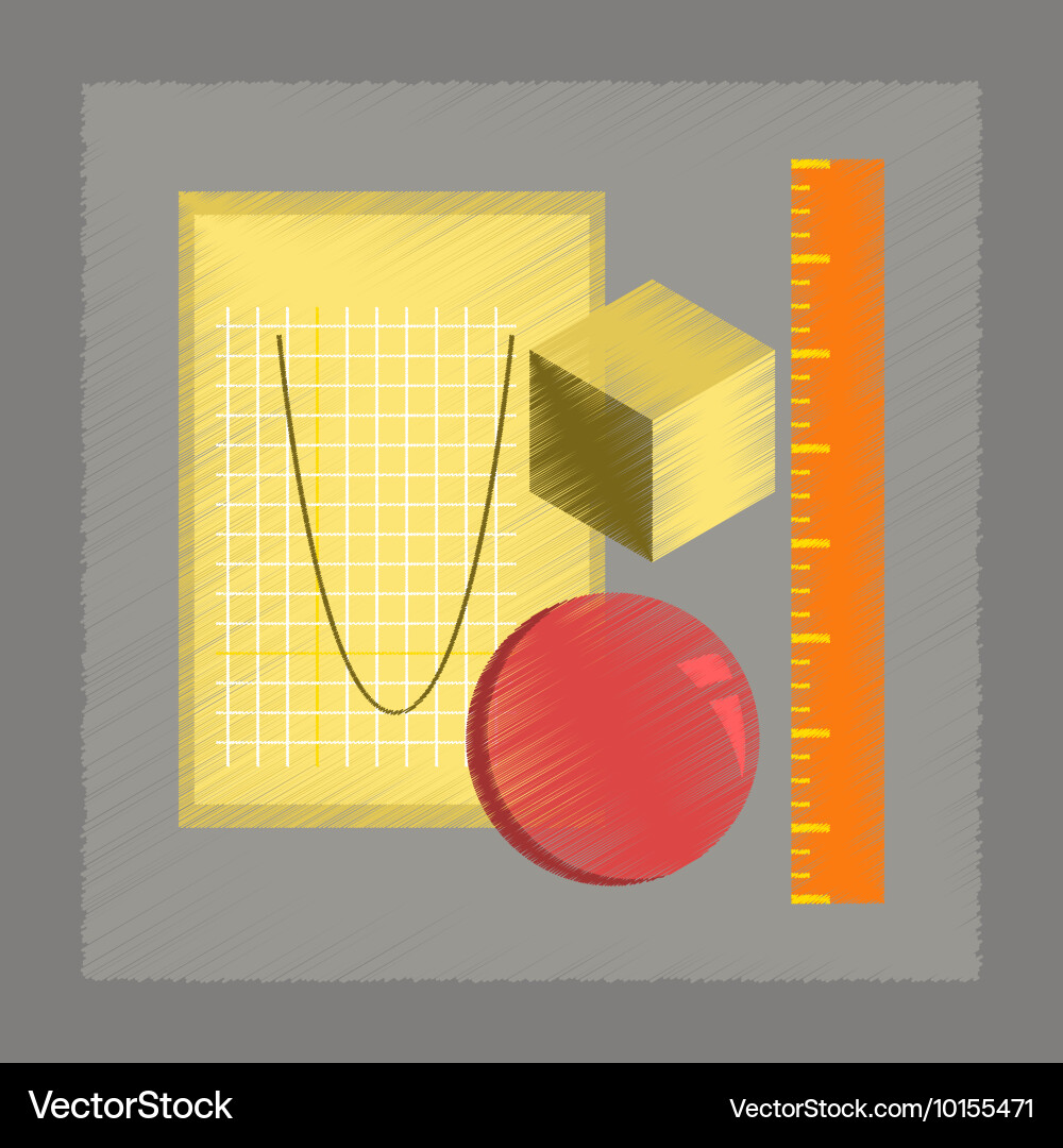 Flat shading style icon geometry lesson vector image