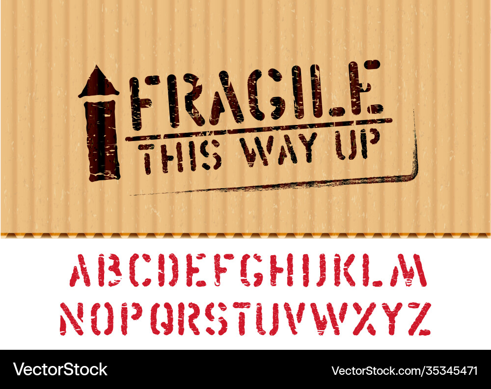 Fragile Box Sign with Up Arrow vector image